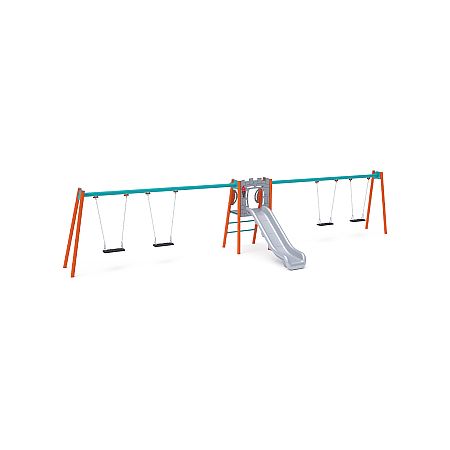 Skluzavka s houpačkou - sedák 2x Klasik, 2x Baby VVZ-AP005-10